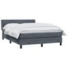 vidaXL Boxspring met matras fluweel donkergrijs 140x210 cm