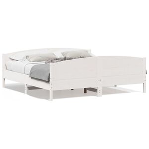vidaXL Bedframe zonder matras massief grenenhout wit 200x200 cm