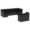 vidaXL 9-delige Loungeset met kussens poly rattan zwart