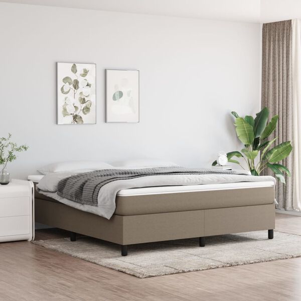 vidaXL Boxspring bed stof taupe 160x200 cm