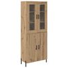 vidaXL Highboard Artisan Eiken 69,5 x 34 x 180 cm Bewerkt hout
