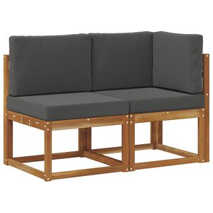 vidaXL Outdoor Midden- en Hoeksalon 2 Stuk Natuurlijk en Antraciet