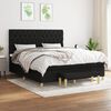 vidaXL Boxspring met matras stof zwart 160x200 cm