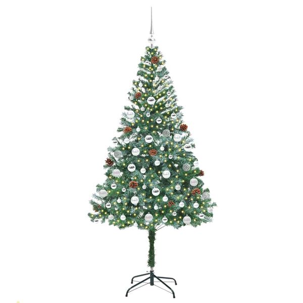 vidaXL Kunstkerstboom met 300 LED Groen 180 cm PVC en Staal