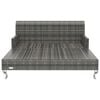 vidaXL Ligbed met kussens 2-persoons poly rattan grijs