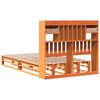 vidaXL Bed met boekenkast zonder matras grenenhout wasbruin 135x190 cm