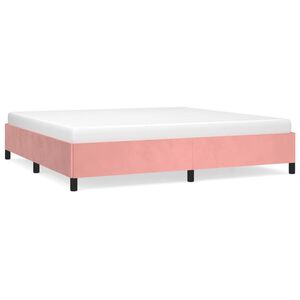 vidaXL Bedframe zonder matras 200x200 cm fluweel roze