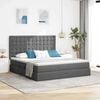 vidaXL Opslag bed met matras Donkergrijs 180 x 200 cm Polyester