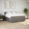 vidaXL Boxspring met matras stof taupe 180x200 cm