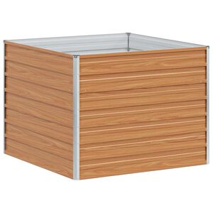 vidaXL Plantenbak verhoogd 100x100x77 cm gegalvaniseerd staal zilver