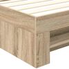 vidaXL Bedframe met hoofdeinde Sonoma Eiken 90 x 200 cm Bewerkt hout