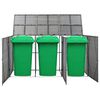 vidaXL Containerberging driedubbel 229x78x120 cm poly rattan antraciet