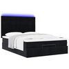 vidaXL Ottoman bed met matrassen en LED's 140x200cm fluweel zwart