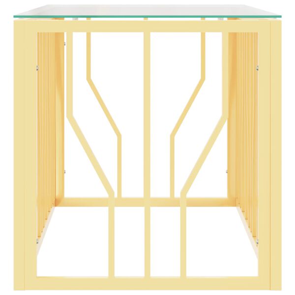 vidaXL Salontafel 110x45x45 cm roestvrij staal en glas