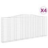 vidaXL Schanskorven 4 st gewelfd 400x30x160/180 cm ijzer