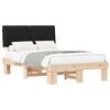 vidaXL Bedframe met Gevoerd Hoofdgedeelte Zwart 120 x 200 cm