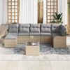 vidaXL Tuin Sofa Set met kussen 8 pcs beige en lichtgrijs Poly riet