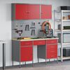 vidaXL Werk Cabinet met lade met opslag 8 pcs Rood 150 x 55 x 200 cm