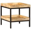 vidaXL Bijzettafel met plank Bruin 45 x 45 x 45 cm Massief Mango Hout