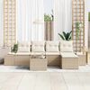 vidaXL Tuin Sofa Set met kussen 6 pcs Beige poly rattan