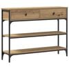 vidaXL Wandtafel Artisan Eiken 100 x 25 x 75 cm Bewerkt hout