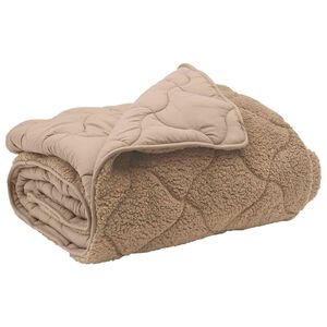 vidaXL Vol jaar dekbed Taupe 135 x 200 cm Microfiber en Teddy fleece