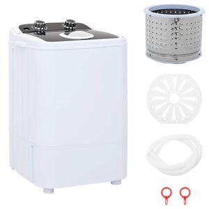 vidaXL Mini Wasmachine met Enkele Wasbak 4,6 kg Zwart en Wit