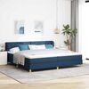 vidaXL Boxspringbed met matras met hoofdeinde Blauw 200 x 200 cm Stof