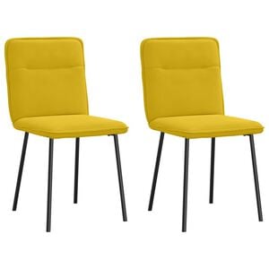 vidaXL Eetkamerstoelen 2 st fluweel geel