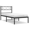 vidaXL Bedframe met hoofdbord metaal zwart 100x190 cm
