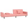 vidaXL Slaapbank 2-zits met 2 kussens fluweel roze