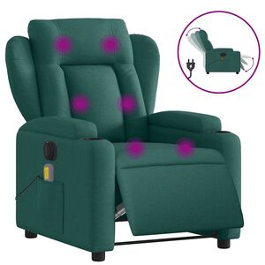 vidaXL Massagestoel elektrisch verstelbaar stof donkergroen
