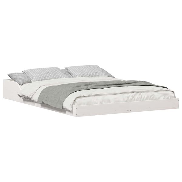 vidaXL Bedframe Wit 120 x 200 cm Massief grenenhout