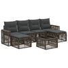 vidaXL Tuinbankenset 7 st Grijs en Donkergrijs poly rattan