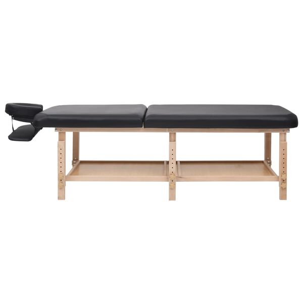 vidaXL Massagetafel 2 zones kunstleer zwart