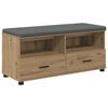 vidaXL Schoenbank met kussen Artisanaal eiken 100 x 38 x 46 cm