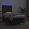 vidaXL Boxspring met matras en LED kunstleer zwart 90x200 cm