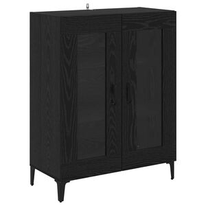 vidaXL Dressoir Zwart Eiken 69,5 x 34 x 90 cm Gemonteerd hout en ijzer