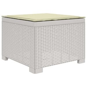 vidaXL E&eacute;npersoons Tuinbank met Kussen Rattan Look PP Wit