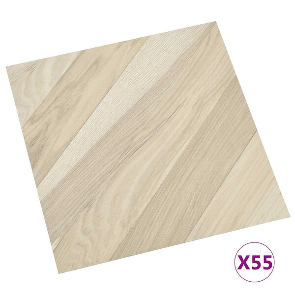 vidaXL Vloerplanken 55 pcs Beige 5,11 m&sup2; PVC