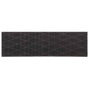 vidaXL Keuken Vloerkleed antraciet geruit 180 x 60 cm 100% Polyamide