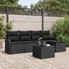 vidaXL Tuin Sofa Set 6 pcs Zwart poly rattan