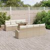 vidaXL Tuin Sofa Set met kussen met opslag 9 pcs Beige Poly Rattan