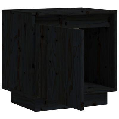 vidaXL Nachtkastje 40x30x40 cm massief grenenhout zwart