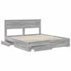 vidaXL Bedframe met hoofdeinde Grijs Sonoma 200 x 200 cm Bewerkt hout