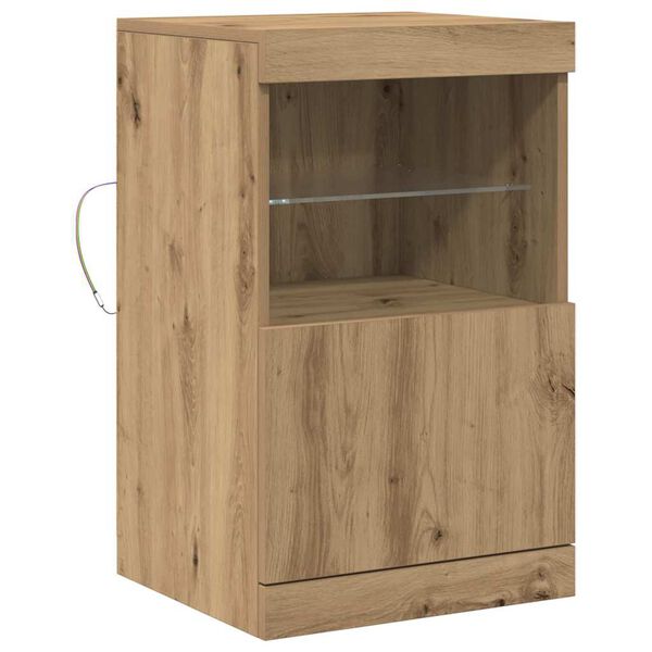 vidaXL LED Sideboard Artisan Eiken 41 x 37 x 67 cm Bewerkt hout