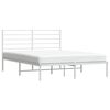 vidaXL Bedframe met hoofdbord metaal wit 140x190 cm