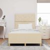 vidaXL Bedframe met hoofdeinde Cr&egrave;me 120 x 190 cm Stof