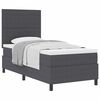 vidaXL Boxspringbed Donkergrijs en Wit 90 x 200 cm Katoen Stof