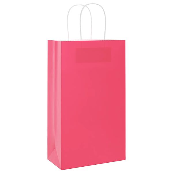 vidaXL Papieren zakken 250 st met hengsels 21x11x36 cm roze